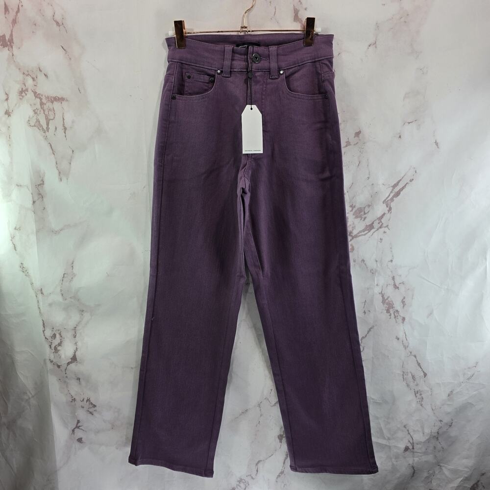 Universal Standard Jeans Womens 25 0 X 28 Purple High Rise Straight Leg Etta